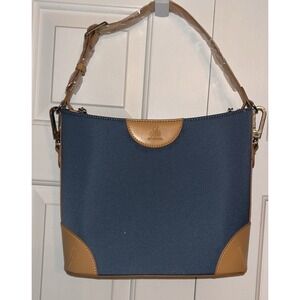 Joy Mangano's Drop Shoulder Bag New With Tags & Accessories 12.5x9x5 Blue Tan